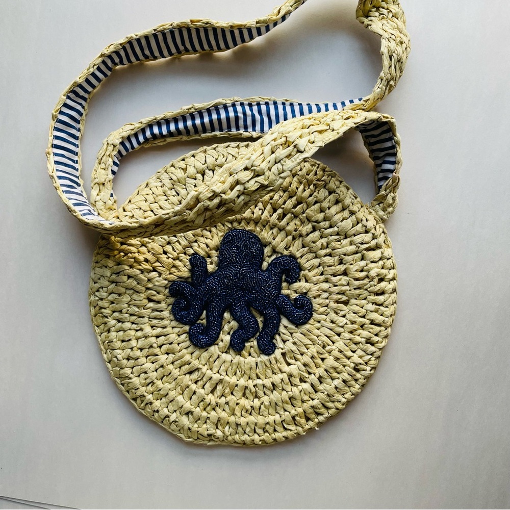 Roller Rabbit Lango Raffia Round Crossbody Bag